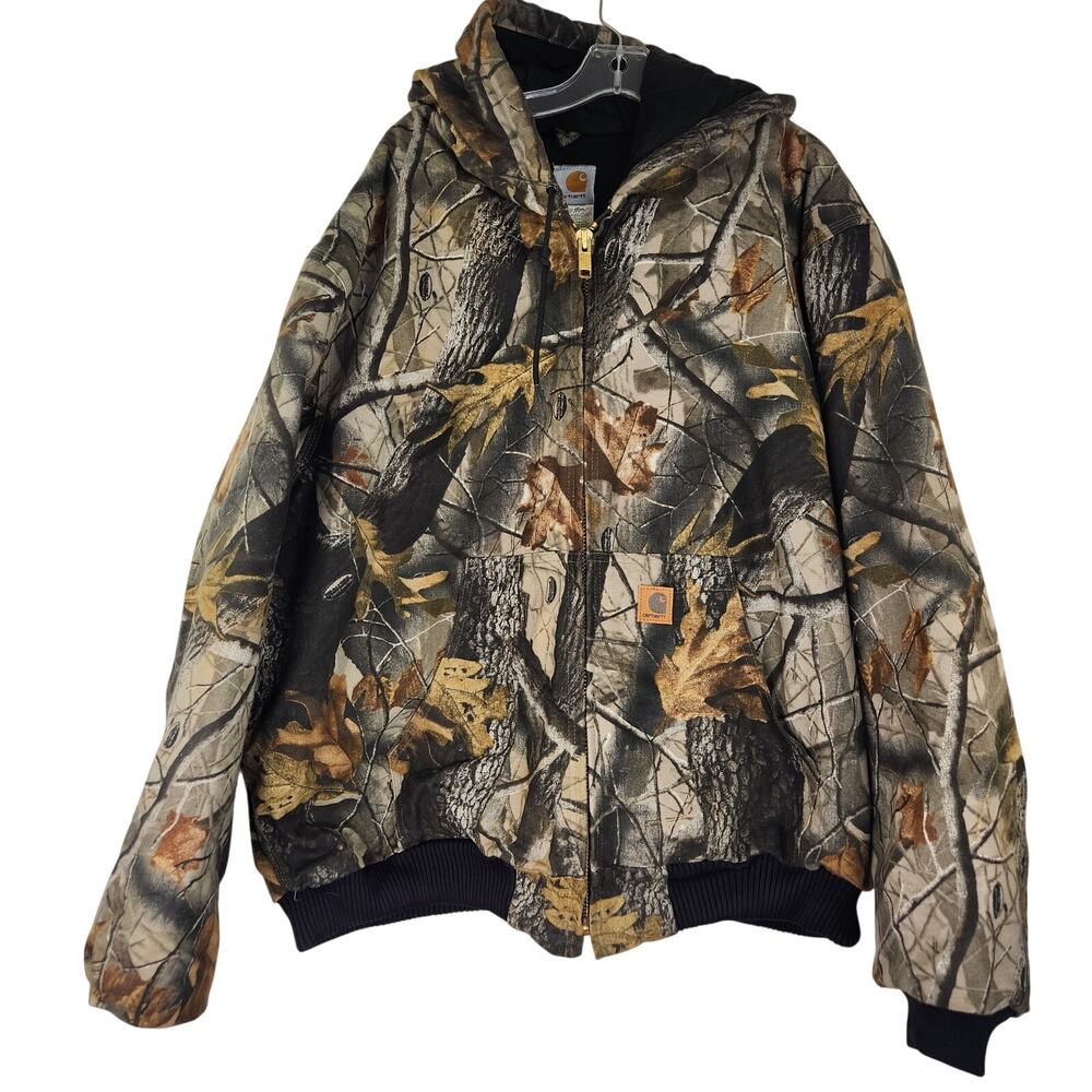 Carhartt Realtree Camo Hooded Jacket J143 CMO Men's 2XL Hunting Outdoors Work